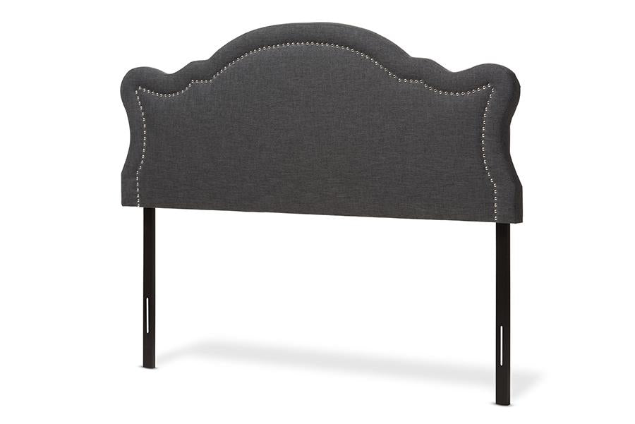 baxton studio avery modern and contemporary dark grey fabric queen size headboard | Modish Furniture Store-3