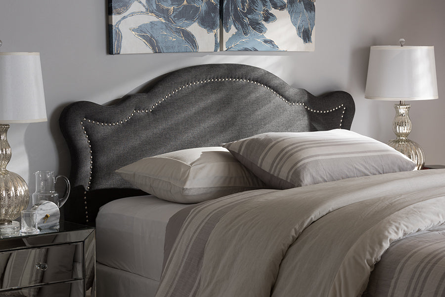 Baxton Studio Avery Modern and Contemporary Dark Grey Fabric Queen Size Headboard | Modishstore | Headboards