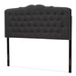 baxton studio lucy modern and contemporary dark grey fabric queen size headboard | Modish Furniture Store-2