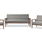 Baxton Studio Sorrento Mid-century Retro Modern Grey Fabric Upholstered Wooden 3 Piece Living room Set | Sofas | Modishstore
