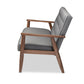 baxton studio sorrento mid century retro modern grey fabric upholstered wooden 3 seater sofa | Modish Furniture Store-3