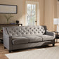 Baxton Studio Arcadia Modern and Contemporary Grey Fabric Upholstered Button-Tufted Living Room 3-Seater Sofa | Modishstore | Sofas
