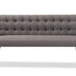 baxton studio melody mid century modern grey fabric and natural wood finishing 3 seater settee bench | Modish Furniture Store-3