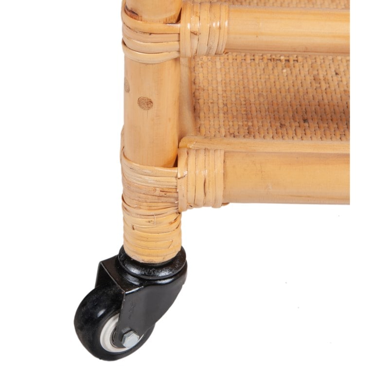 Napali Rattan Rolling Barcart, Natural by Jeffan | Bar Carts | Modishstore - 5