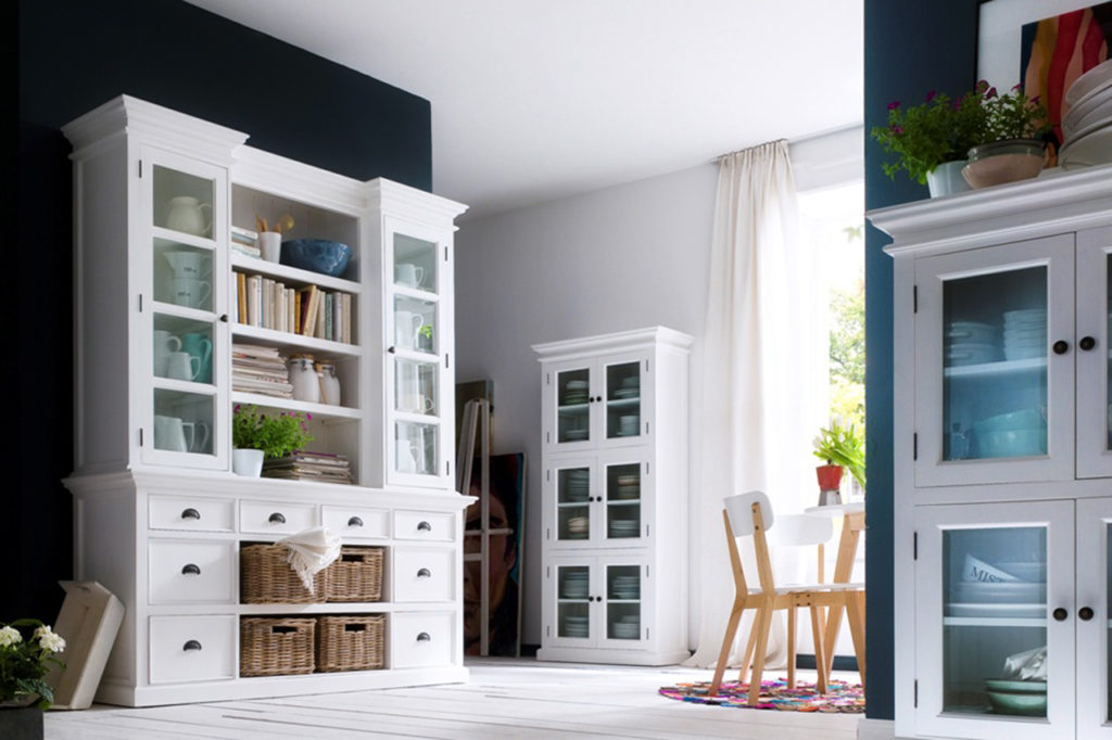 Library Hutch with Basket Set By Novasolo - BCA600 | Sideboards | Modishstore