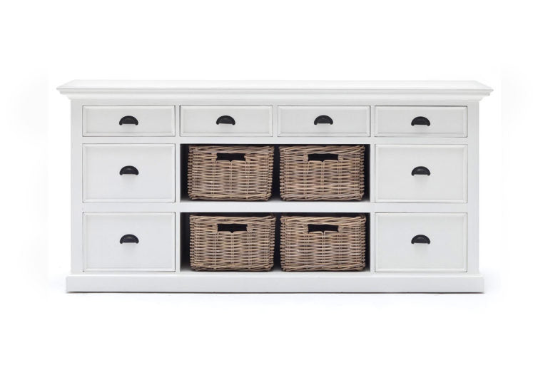 Library Hutch with Basket Set By Novasolo - BCA600 | Sideboards | Modishstore - 4