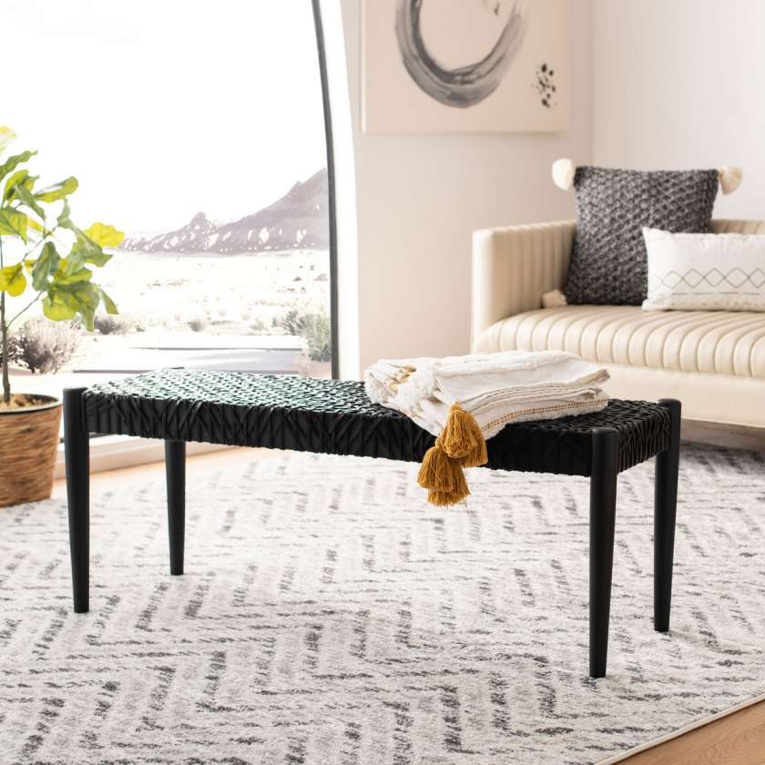 Safavieh Bandelier Leather Weave Bench | Benches | Modishstore - 6