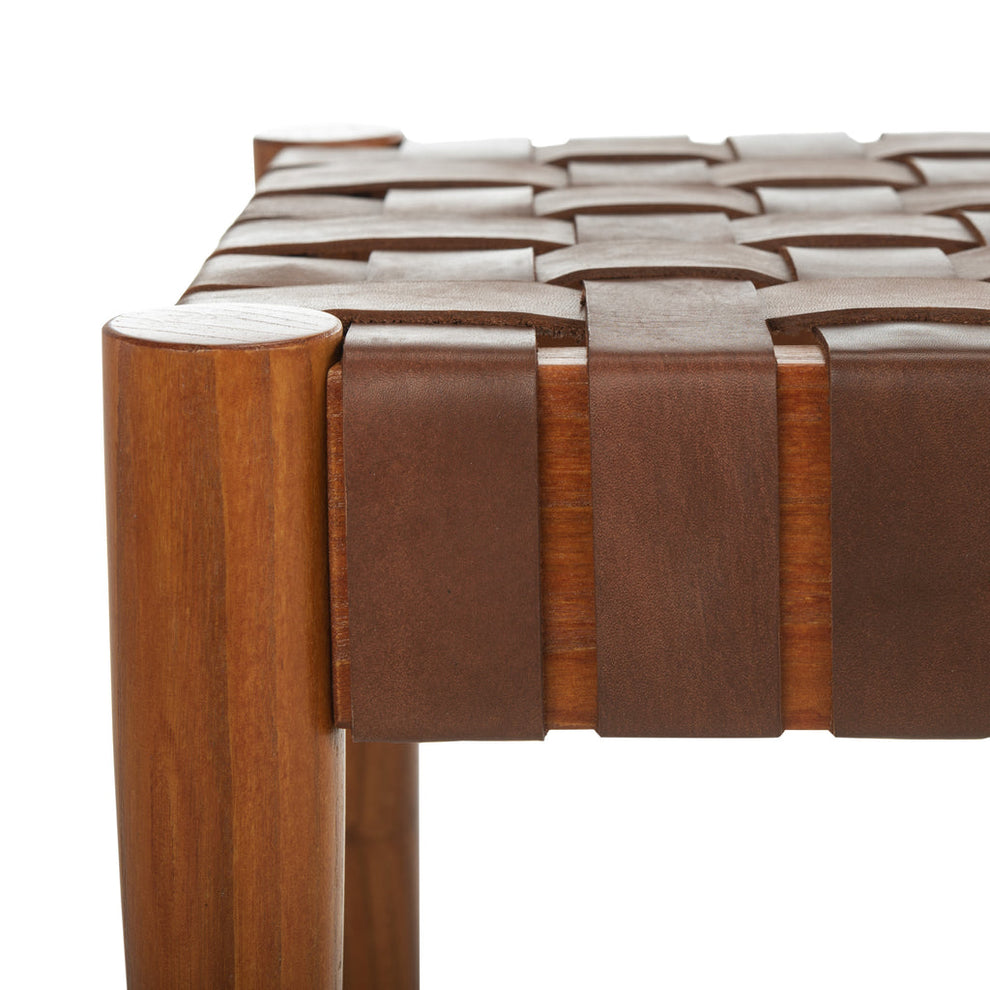 Safavieh Amalia Leather Weave Bench | Benches | Modishstore - 5