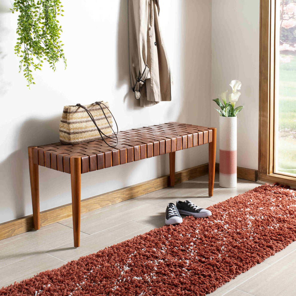 Safavieh Amalia Leather Weave Bench | Benches | Modishstore - 6