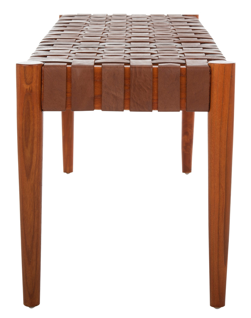 Safavieh Amalia Leather Weave Bench | Benches | Modishstore - 3