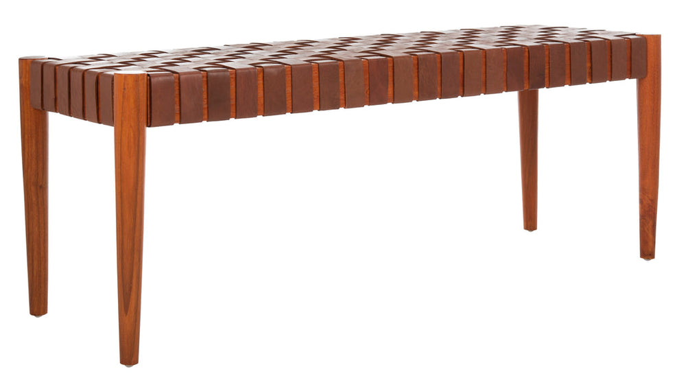 Safavieh Amalia Leather Weave Bench | Benches | Modishstore - 2