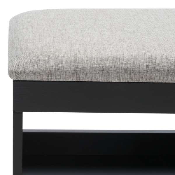 Safavieh Cricket Open Shelf Bench W/ Cushion - Gray Linen | Benches | Modishstore - 3