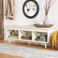 Safavieh Cricket Open Shelf Bench W/ Cushion - Cream Linen | Benches | Modishstore