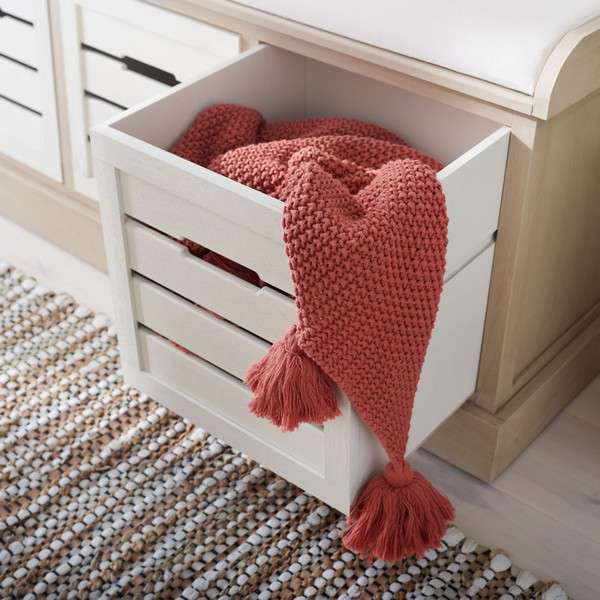 Safavieh Briar 3 Drawer Cushion Bench - Sand Frame | Benches | Modishstore - 3