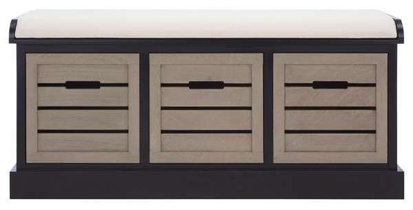 Safavieh Briar 3 Drawer Cushion Bench - Black Frame | Benches | Modishstore - 2