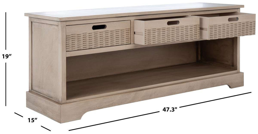 Safavieh Landers 3 Drawer Storage Bench - Sand | Benches | Modishstore - 3