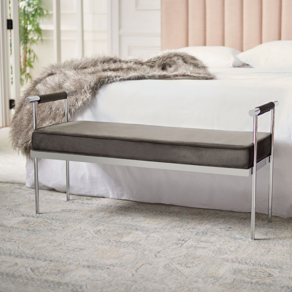 Safavieh Pim Long Rectangle Bench W/ Arms | Benches | Modishstore - 4