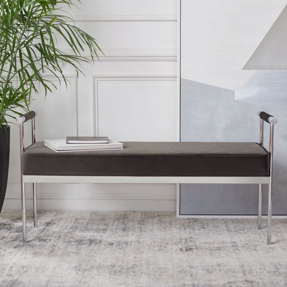 Safavieh Pim Long Rectangle Bench W/ Arms | Benches | Modishstore - 3