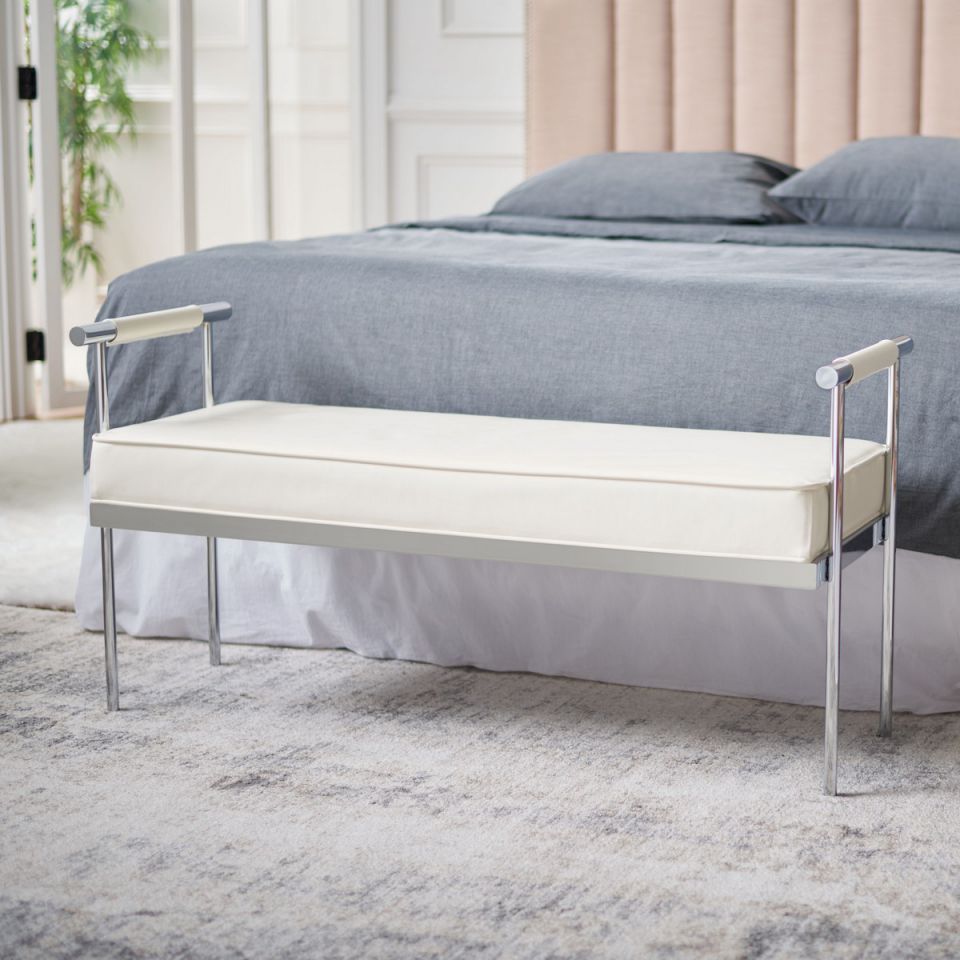 Safavieh Pim Long Rectangle Bench W/ Arms | Benches | Modishstore - 15