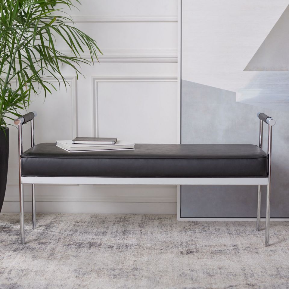 Safavieh Pim Long Rectangle Bench W/ Arms | Benches | Modishstore - 18