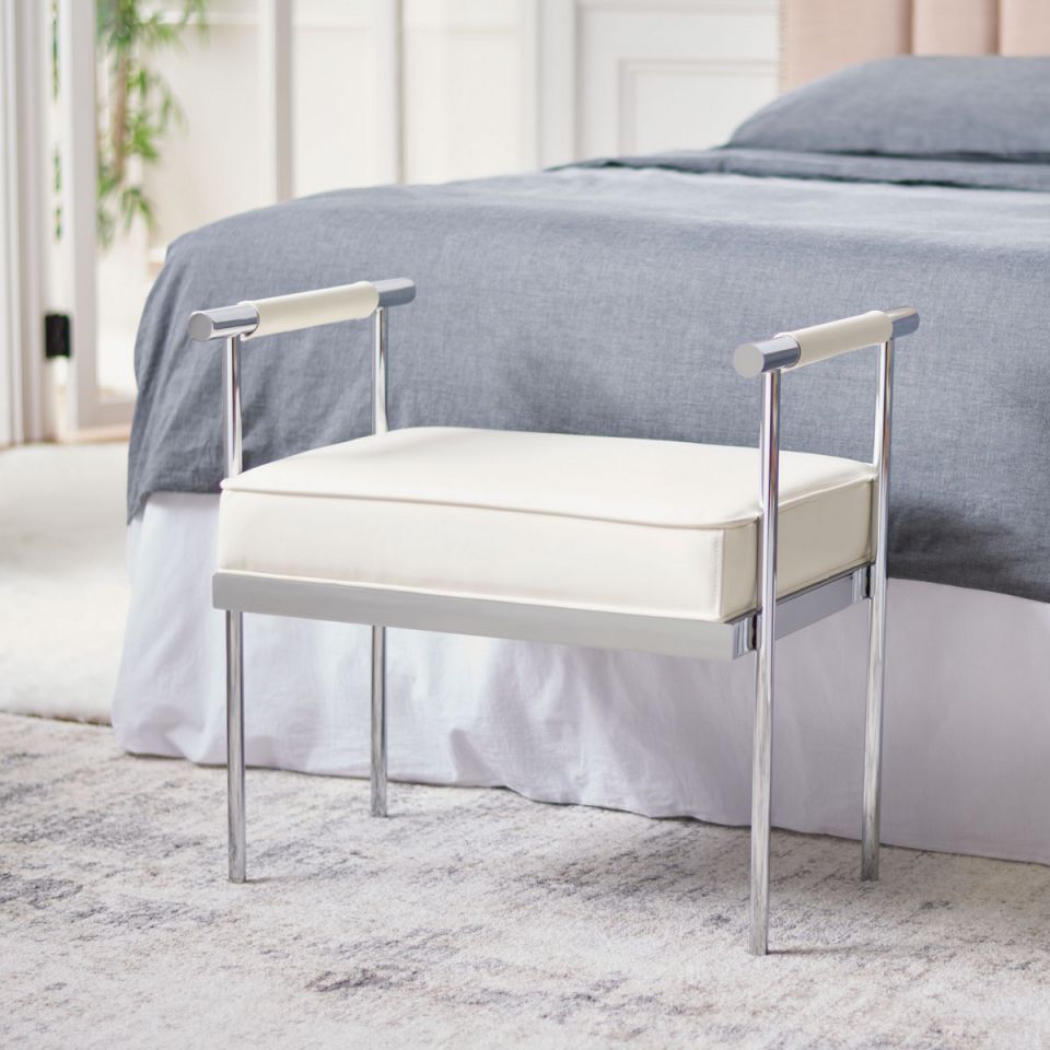 Safavieh Pim Small Rectangle Bench W/ Arms | Benches | Modishstore - 2