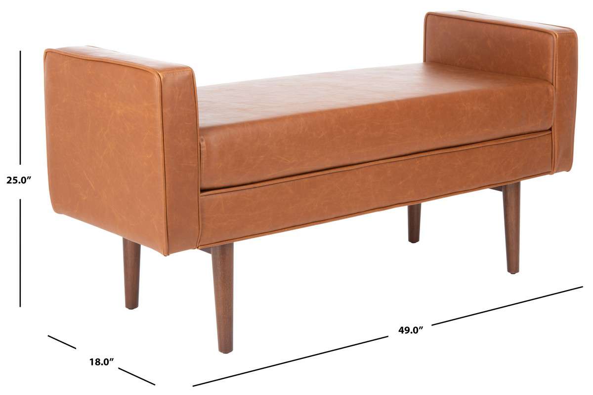 Safavieh Percy Storage Bench - Walnut | Benches | Modishstore - 2