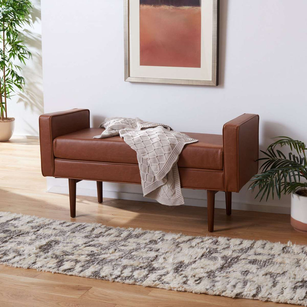 Safavieh Percy Storage Bench - Walnut | Benches | Modishstore - 4