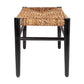 29.5" Damen Abaca Bench, Black And Natural-Mahogany/ Abaca by Jeffan | Benches | Modishstore - 2