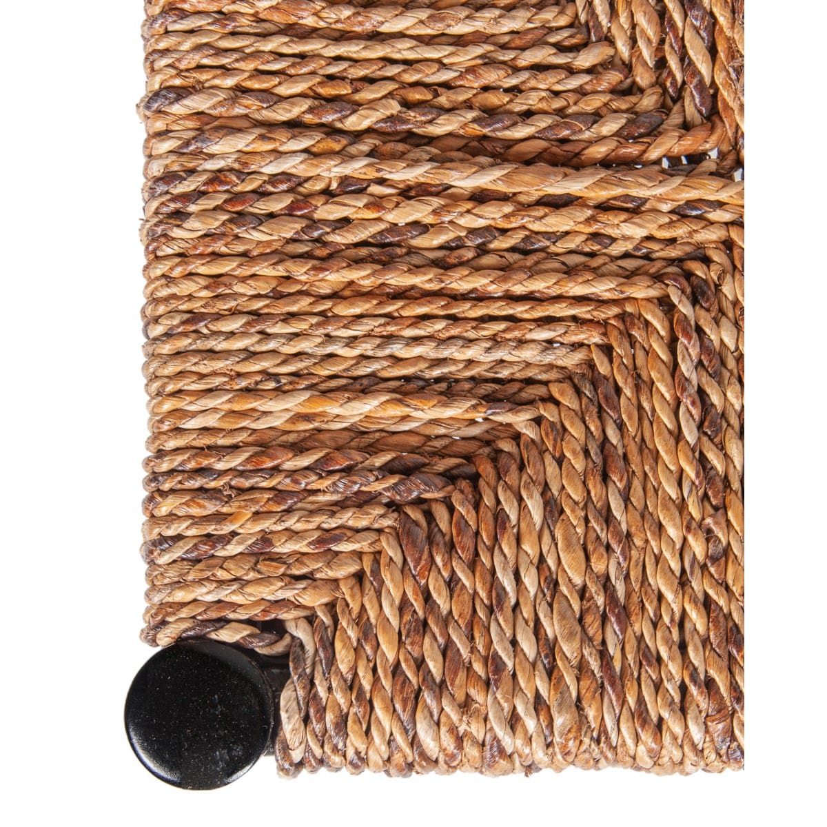 29.5" Damen Abaca Bench, Black And Natural-Mahogany/ Abaca by Jeffan | Benches | Modishstore - 5