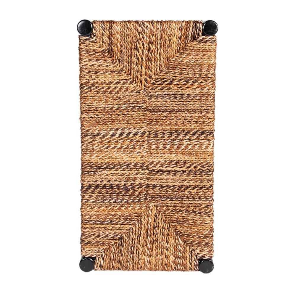 29.5" Damen Abaca Bench, Black And Natural-Mahogany/ Abaca by Jeffan | Benches | Modishstore - 6