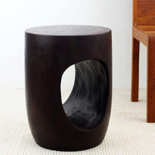 Haussmann Big Eye 15" Dia - Dark Walnut | Stools & Benches | Modishstore