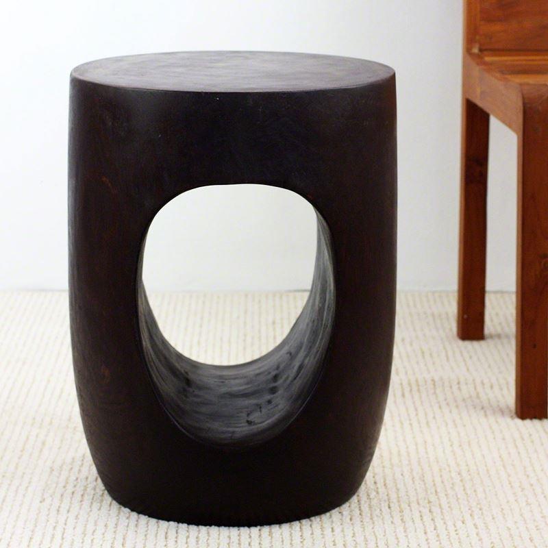 Haussmann Big Eye 15" Dia - Dark Walnut | Stools & Benches | Modishstore-3