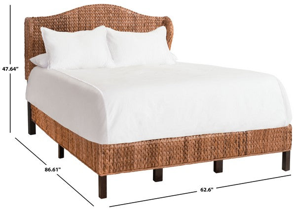 Safavieh Finola Rattan Bed Full Size - Brown | Beds | Modishstore - 5