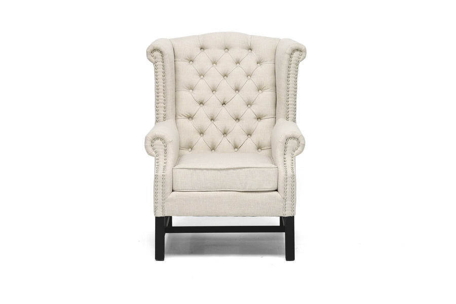 baxton studio sussex beige linen club chair | Modish Furniture Store-2