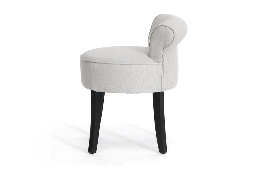 baxton studio millani beige linen modern lounge stool | Modish Furniture Store-2