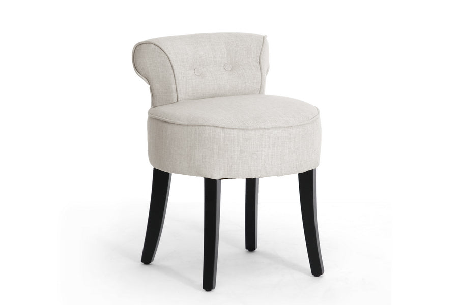 Baxton Studio Millani Beige Linen Modern Lounge Stool | Modishstore | Bar Stools