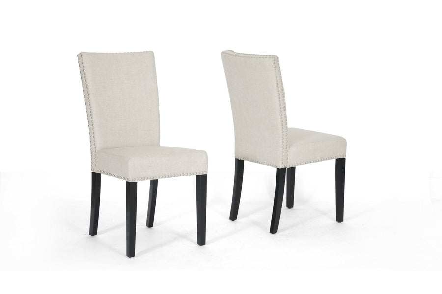 Baxton Studio Harrowgate Beige Linen Modern Dining Chair (Set of 2) | Modishstore | Dining Chairs