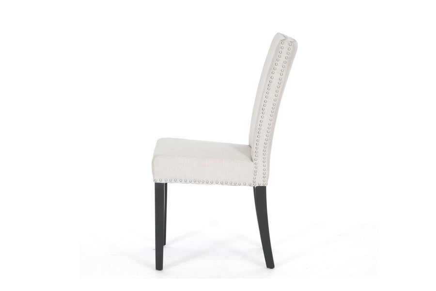 Baxton Studio Harrowgate Beige Linen Modern Dining Chair (Set of 2) | Modishstore | Dining Chairs - 2