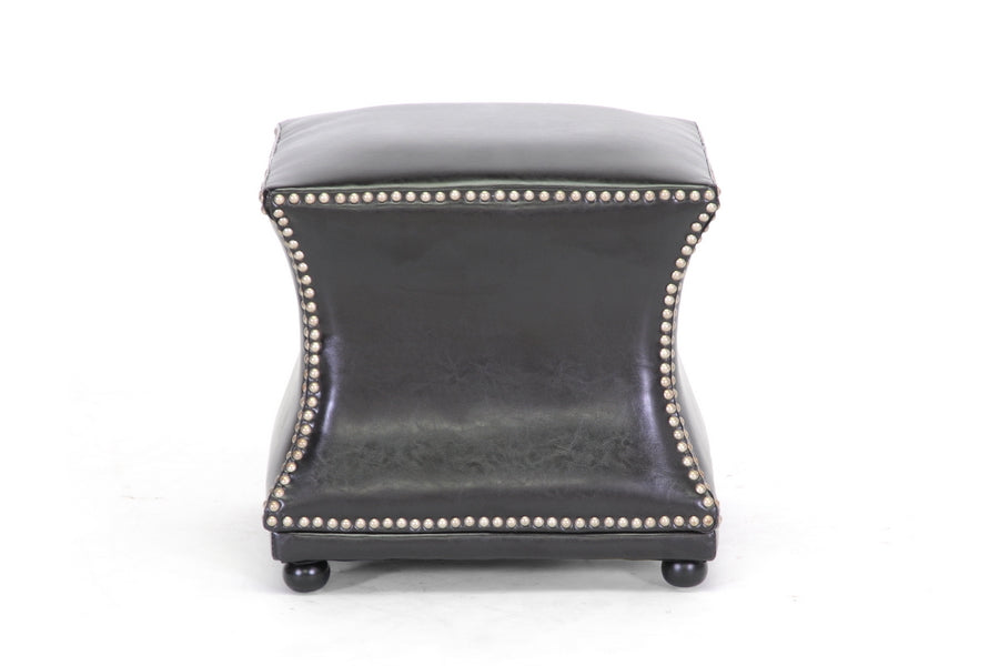 baxton studio ellastone dark brown modern leather ottoman | Modish Furniture Store-3