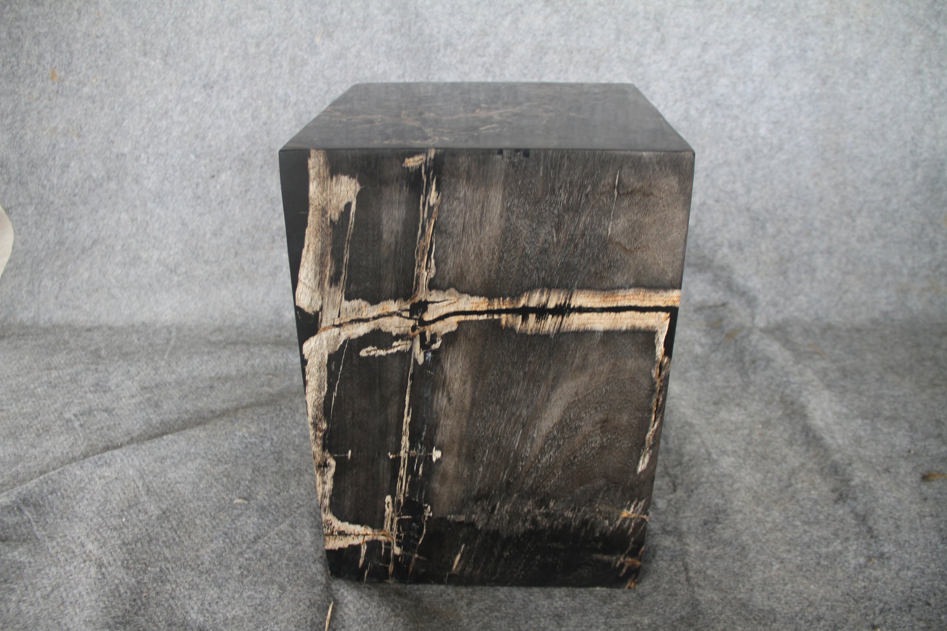 Square Petrified Wood Log Stool 18" x 12" x 12" - BK.77 | Petrified Wood Stools | Modishstore-3