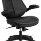 Flash Furniture Mid-Back Black Leather Executive Swivel Office Chair With Back Angle Adjustment And Flip-Up Arms | Office Chairs | Modishstore