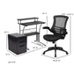 Work From Home Kit - Black Computer Desk, Ergonomic Mesh Office Chair and Locking Mobile Filing Cabinet with Inset Handles | Office Chairs | Modishstore - 9