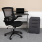Work From Home Kit - Black Computer Desk, Ergonomic Mesh Office Chair and Locking Mobile Filing Cabinet with Inset Handles | Office Chairs | Modishstore-2