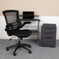 Work From Home Kit - Black Computer Desk, Ergonomic Mesh Office Chair and Locking Mobile Filing Cabinet with Inset Handles | Office Chairs | Modishstore - 2