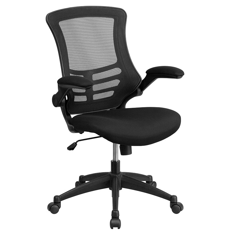 Work From Home Kit - Black Computer Desk, Ergonomic Mesh Office Chair and Locking Mobile Filing Cabinet with Inset Handles | Office Chairs | Modishstore-3