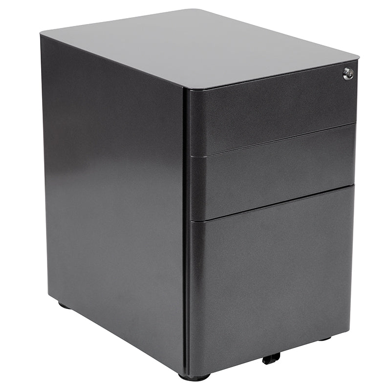 Work From Home Kit - Black Computer Desk, Ergonomic Mesh Office Chair and Locking Mobile Filing Cabinet with Side Handles | Office Chairs | Modishstore - 5
