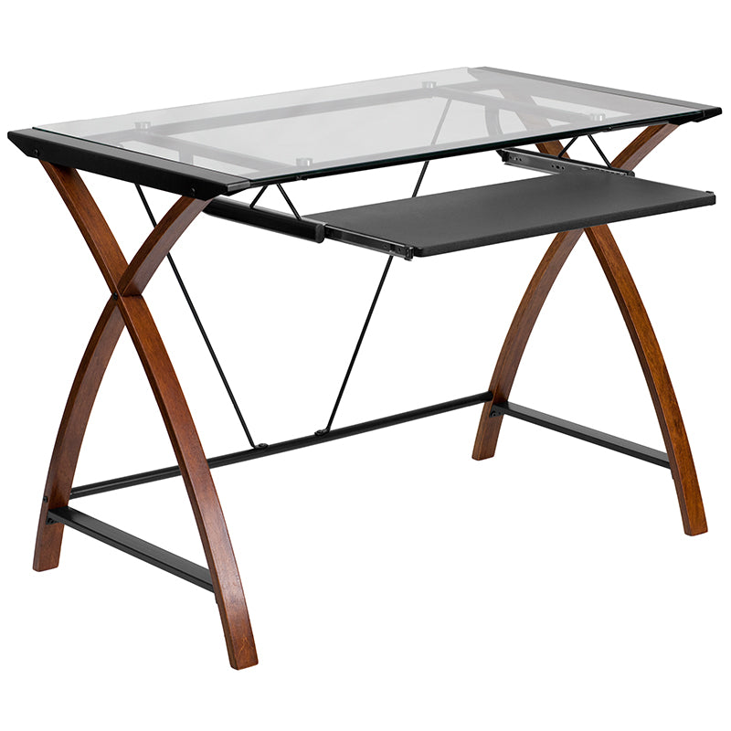 Work From Home Box - Glass Desk with Keyboard Tray, Ergonomic Mesh Office Chair & Filing Cabinet with Lock & Inset Handles | Office Chairs | Modishstore - 3
