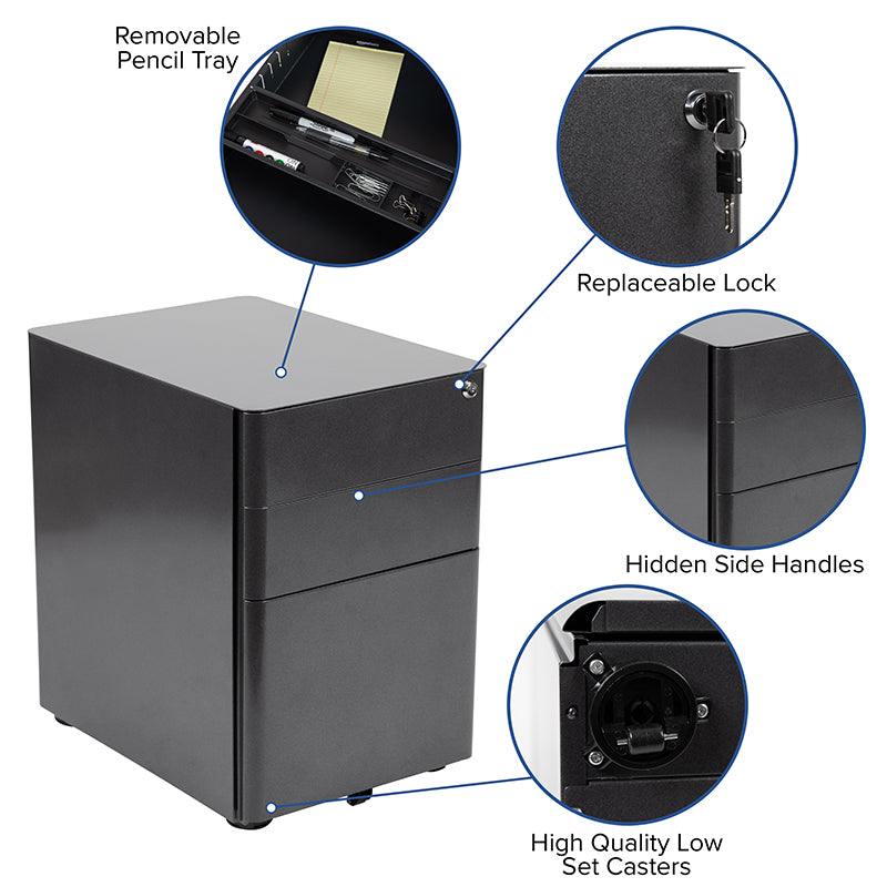 Work From Home Kit - Glass Desk with Keyboard Tray, Ergonomic Mesh Office Chair and Filing Cabinet with Lock & Side Handles | Office Chairs | Modishstore - 8