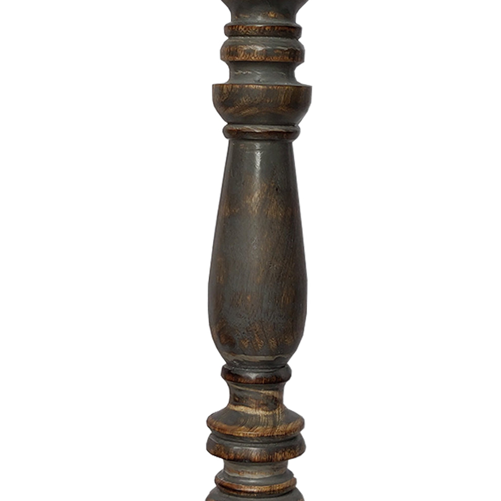 Handmade Pillar Shape Wooden Candle Holder With Flared Top, Brown And Gray, Set Of 3 By Benzara | Candle Holders |  Modishstore  - 4