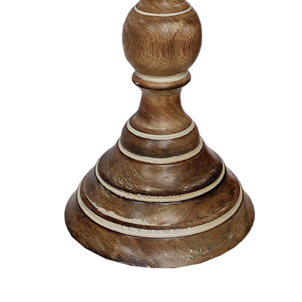 Handmade Wooden Candle Holder With Flared Top, Natural Brown, Set Of 3 By Benzara | Candle Holders |  Modishstore  - 3